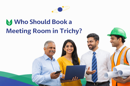 Professional business people including entrepreneur, corporate employee and engineer discussing in a meeting room in Trichy coworking space